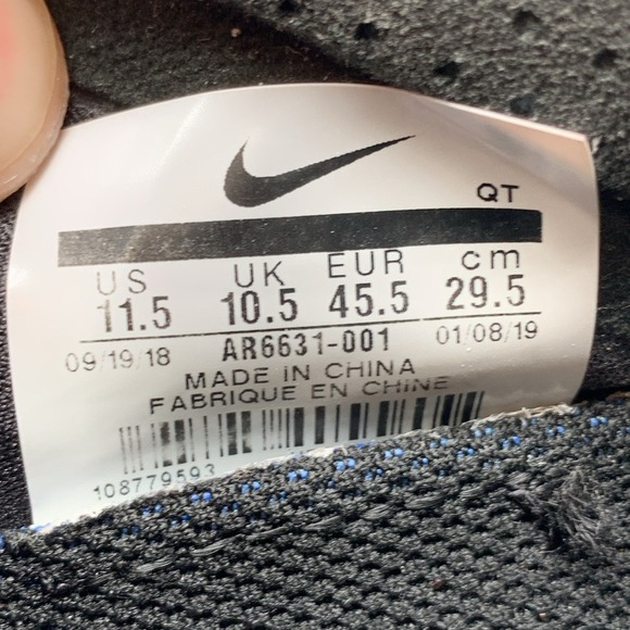 Nike Air VaporMax 2019 Black Grey Blue Running Shoes AR6631-001 Men\'s Sz 11.5 main image 7